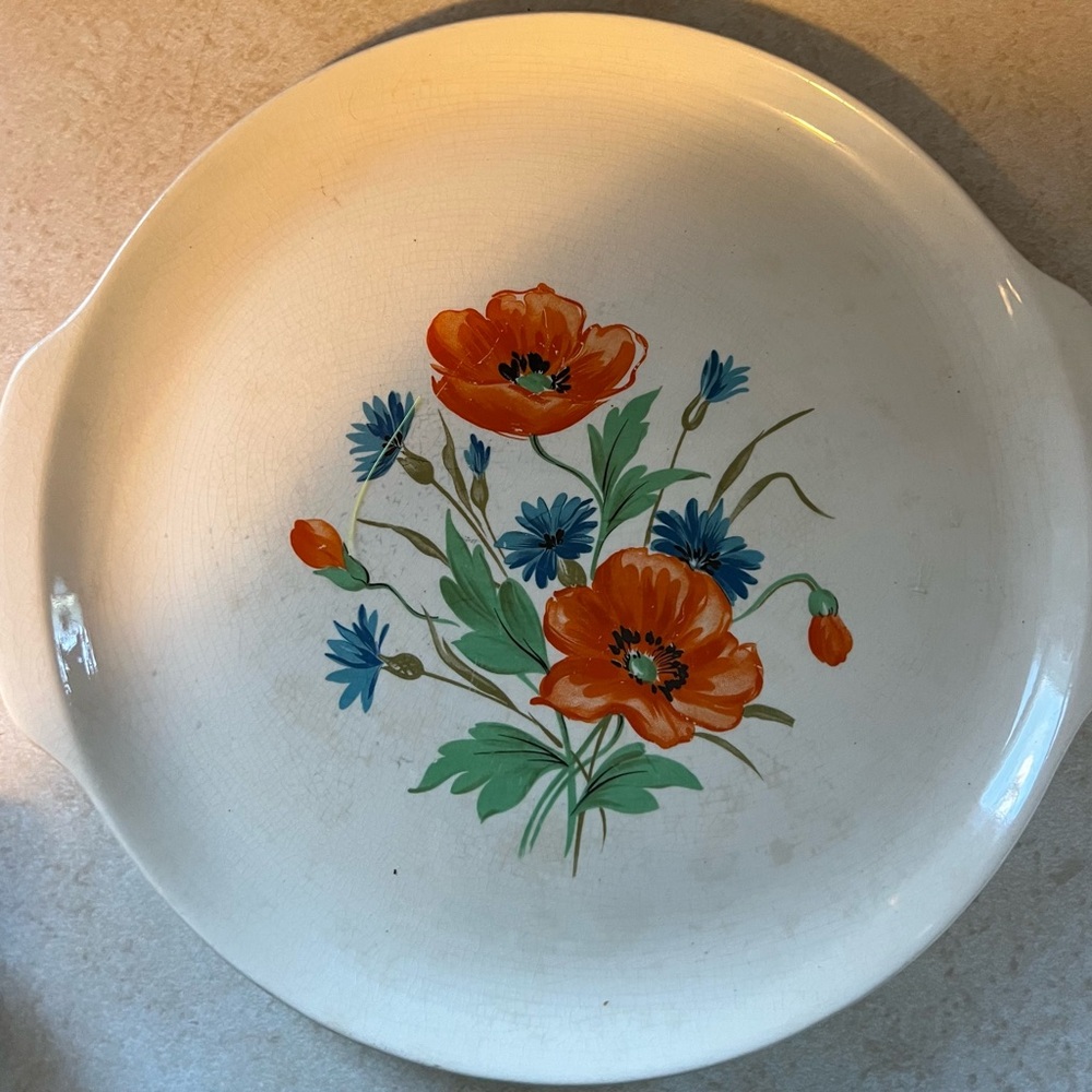 Universal Cambridge Pottery Poppy Platter From The Ballerina Line Made In USA